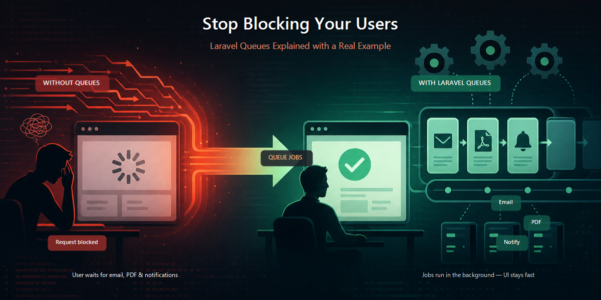 Stop Blocking Your Users: Laravel Queues Explained with a Real Example